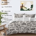 thumbnail image 4 of Black Spring Floral Bedding 3 Piece Duvet Cover Set Twin Size, Summer Botanical Farmhouse Vintage Soft Microfiber Comforter Cover with Zipper Closure & Pillowcases, FadeResistant Quilt Cover, 4 of 9