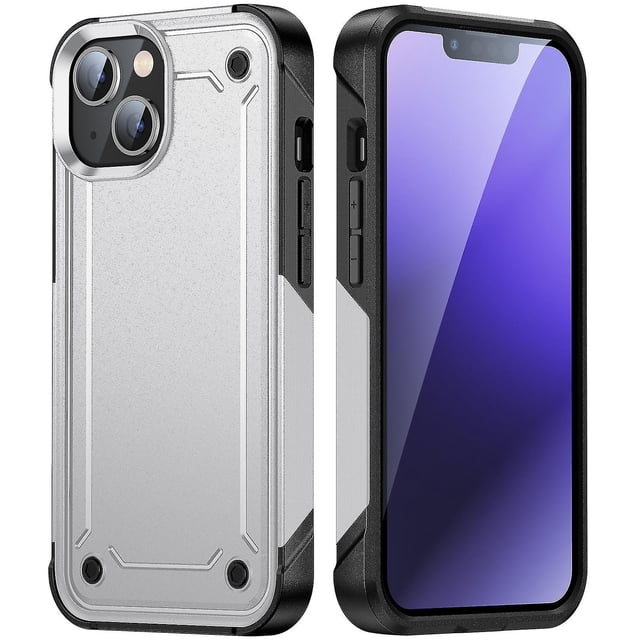 Funda para iPhone 14, doble capa de protección, a prueba de golpes, protección para pantalla y cámara.