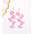 thumbnail image 4 of Clip on 3" long gold and yellow flower vine earrings w/pearl & clear stone, 4 of 4