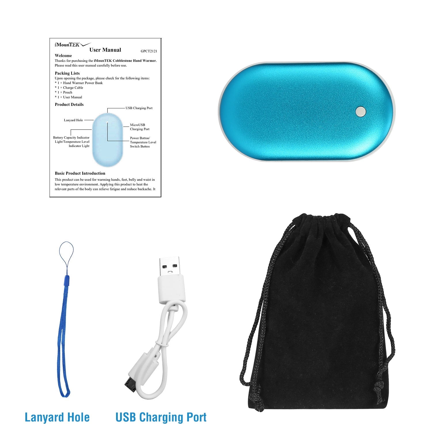 Portable Hand Warmer 5000mAh Power Bank Rechargeable Pocket Warmer
