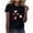 #0158-Black, variant on Haivin Womens T Shirts Short Sleeve Tops Casual Blouses Spring Summer Outfits Flowy Front Scooped Neck
