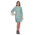 thumbnail image 4 of Moomaya Printed Short Robes For Women Cotton Robes For Women With Lace Trim, 4 of 6