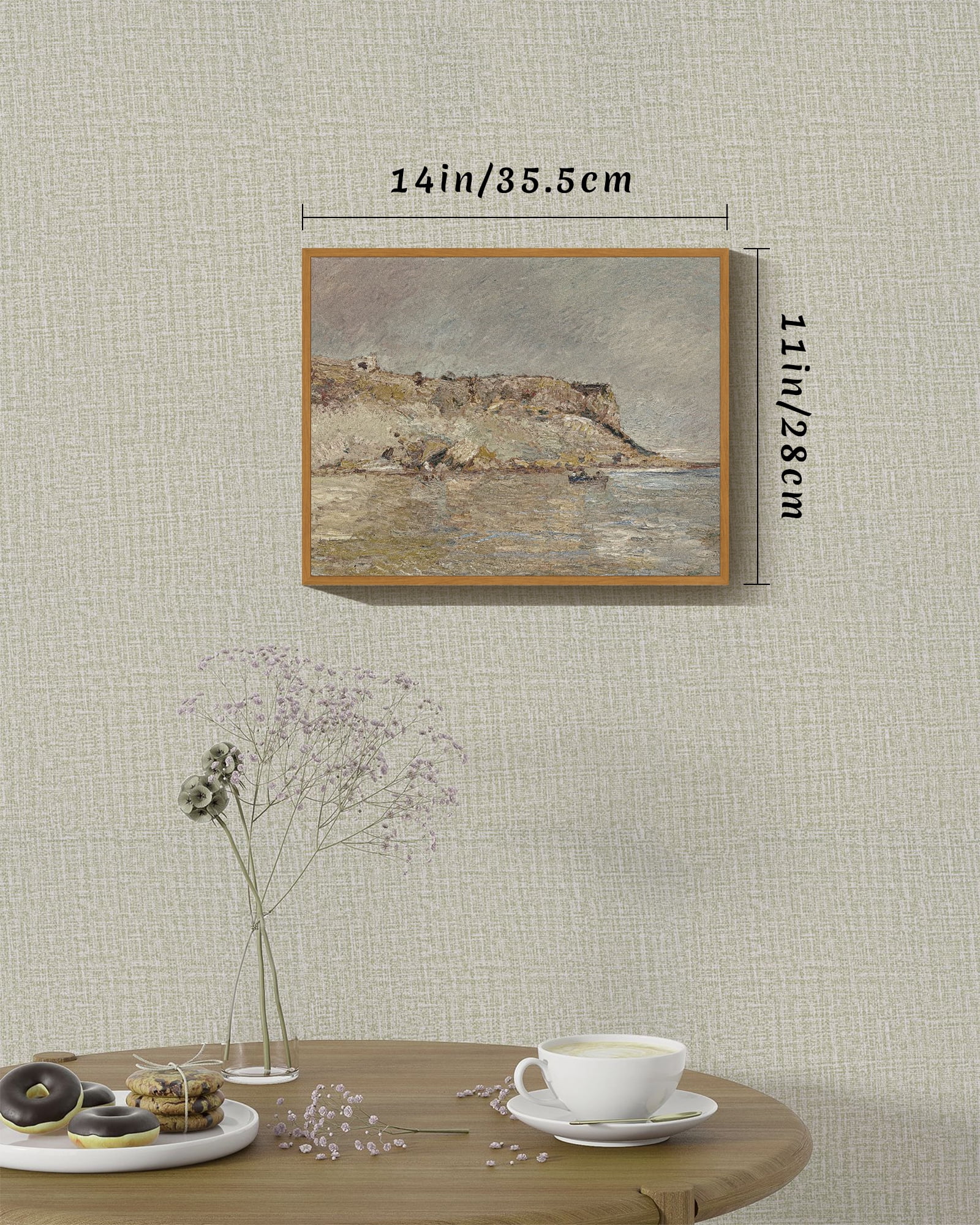 Drsoum Coastal Canvas Wall Art 11x14in Nature Framed Vintage Landscape Seascape Classic Prints Kitchen Bathroom Office Decor