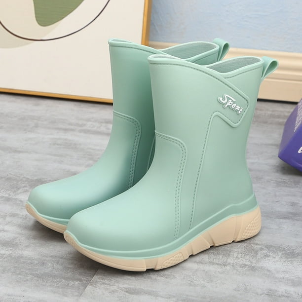 Women's Short Ankle Rain Boots Lightweight Chelsea Rain Boots Rubber
