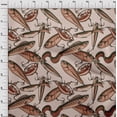 thumbnail image 4 of oneOone Cotton Flex Brown Fabric Fish Craft Projects Decor Fabric Printed By The Yard 40 Inch Wide, 4 of 4