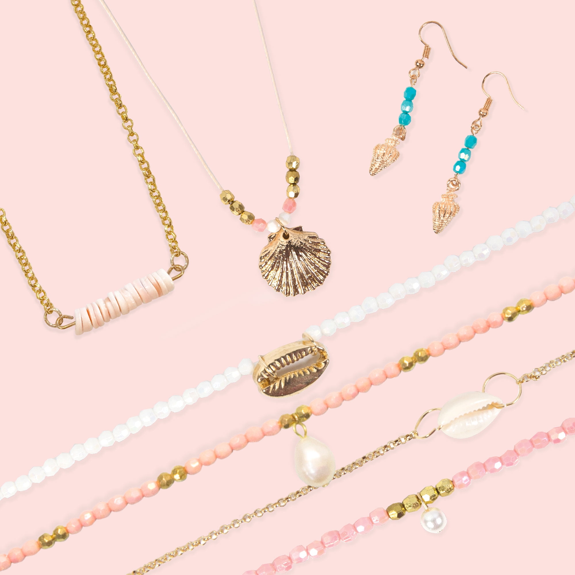 Next Style D.I.Y. Gold Chic Shell Jewelry, Create 10 Premium Jewelry Pieces