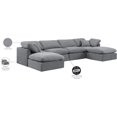 thumbnail image 2 of Meridian Furniture Indulge 129" Velvet U-Shaped Modular Sectional in Gray, 2 of 8