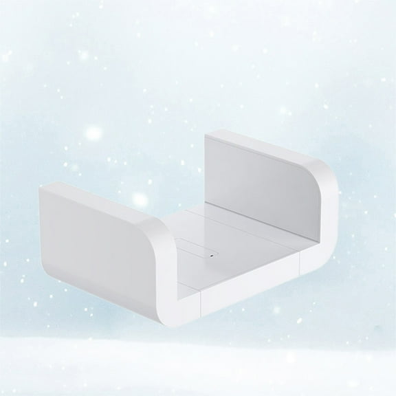 OUNONA 1pc Wall-mounted Storage Rack Plastic Corner Shelf Decorative Bookshelf Sundries Organizer (White)