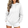 thumbnail image 3 of Women's Oversized Hoodie Sweatshirt,Full Zip Long Sleeve Drop Shoulder Casual Sweatshirt with Drawstring Hooded,Weekend Outing, 3 of 6