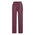 thumbnail image 5 of Linen Trousers Straight Leg Linen Pants for Women Womens Flowy Pants Womens Linen Pants with Pockets Womens Vacation Pants Loose Linen Pants for Women, 5 of 5
