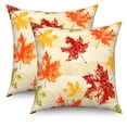 thumbnail image 4 of Fall Maple Leaves Throw Pillow Covers 18x18 Set of 2,Thanksgiving Linen Pillowcase Cushion Cover for Couch Sofa Bed, 4 of 6