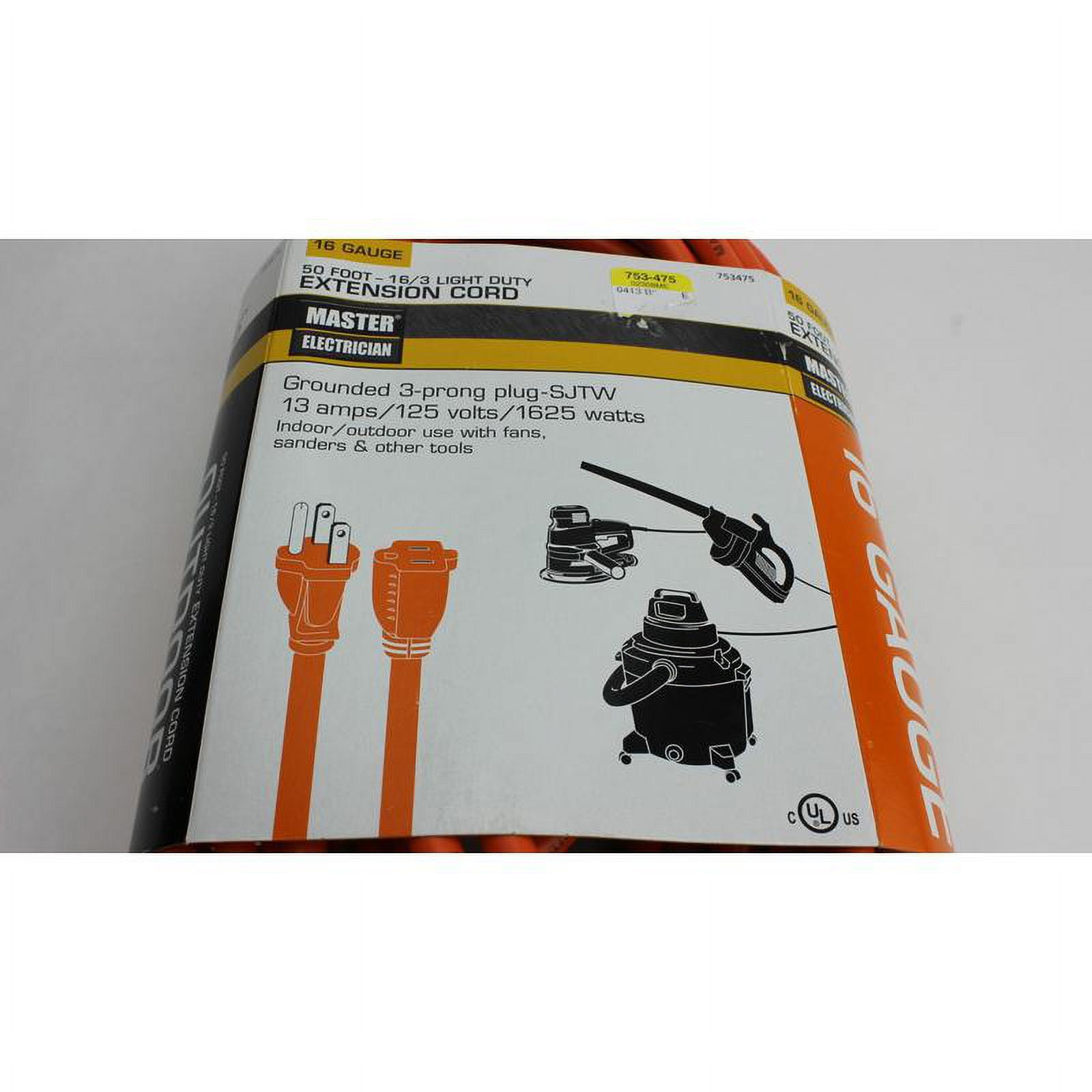 Master Electrician 02308ME 50 ft. Orange Round Vinyl Extension Cord