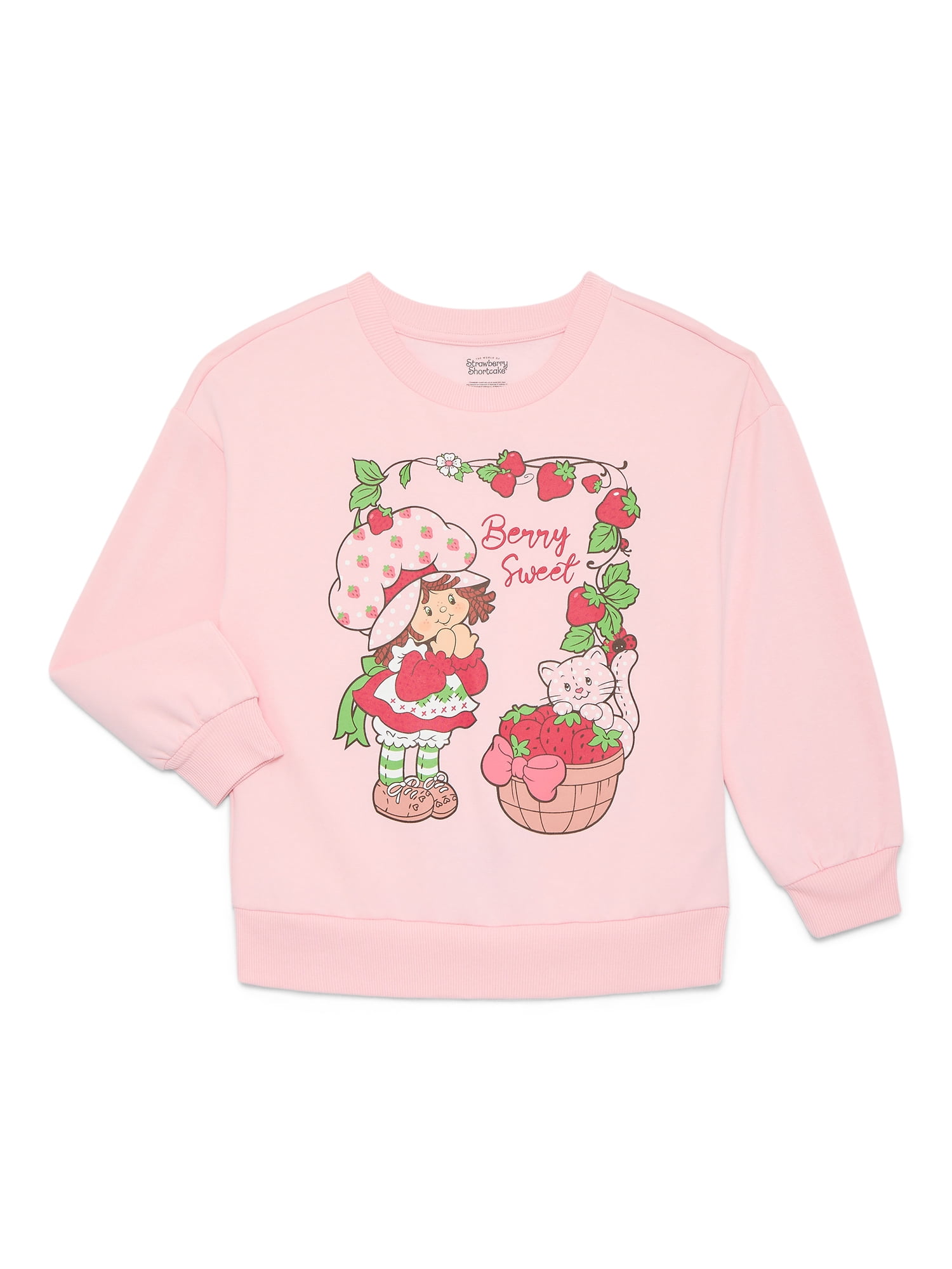 Strawberry Shortcake Kids Graphic Fleece Crewneck Sweatshirt, Sizes 4-18