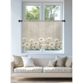 thumbnail image 4 of Sheer Curtains 54 Inch Length, White Floral Semi Sheer Curtains Light Filtering Window Treatment, Spring Botanical Vintage Flower Leaf Plant Privacy Voile Drapes for Living Room Bedroom 52x54 Inch, 4 of 7