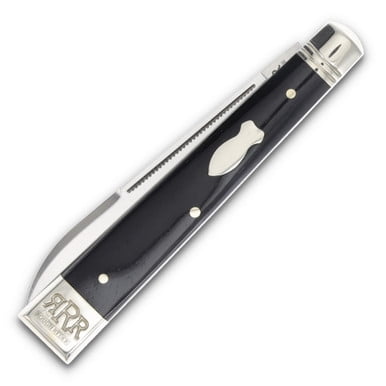 Rough Ryder Knives Rough Ryder Reserve Fat Bottom Doctor Folding Knife Black Smooth Bone RRR050