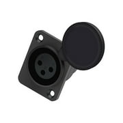 XLR 3-Pin Socket Charging Port Socket Black Parts For Audio Mobility Scooter