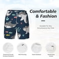 thumbnail image 4 of Kdxio Friendly Smiling Sharks Print Men'S Swim Trunks With Compression Liner 7 Inch Inseam Quick Dry Swim Shorts, 4 of 7