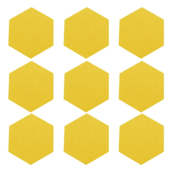 Mersess 12pcs Hexagon Felt Board Tiles Felt Pin Board Notice Memo Bulletin Boards Photo Message Display Board for Home Office Classroom Wall Decor Yellow