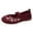 Wine, variant on Mostsola Walking Shoes Women Knit Mesh Embroidery Flower Mary Jane Shoes Casual Flats Shoes