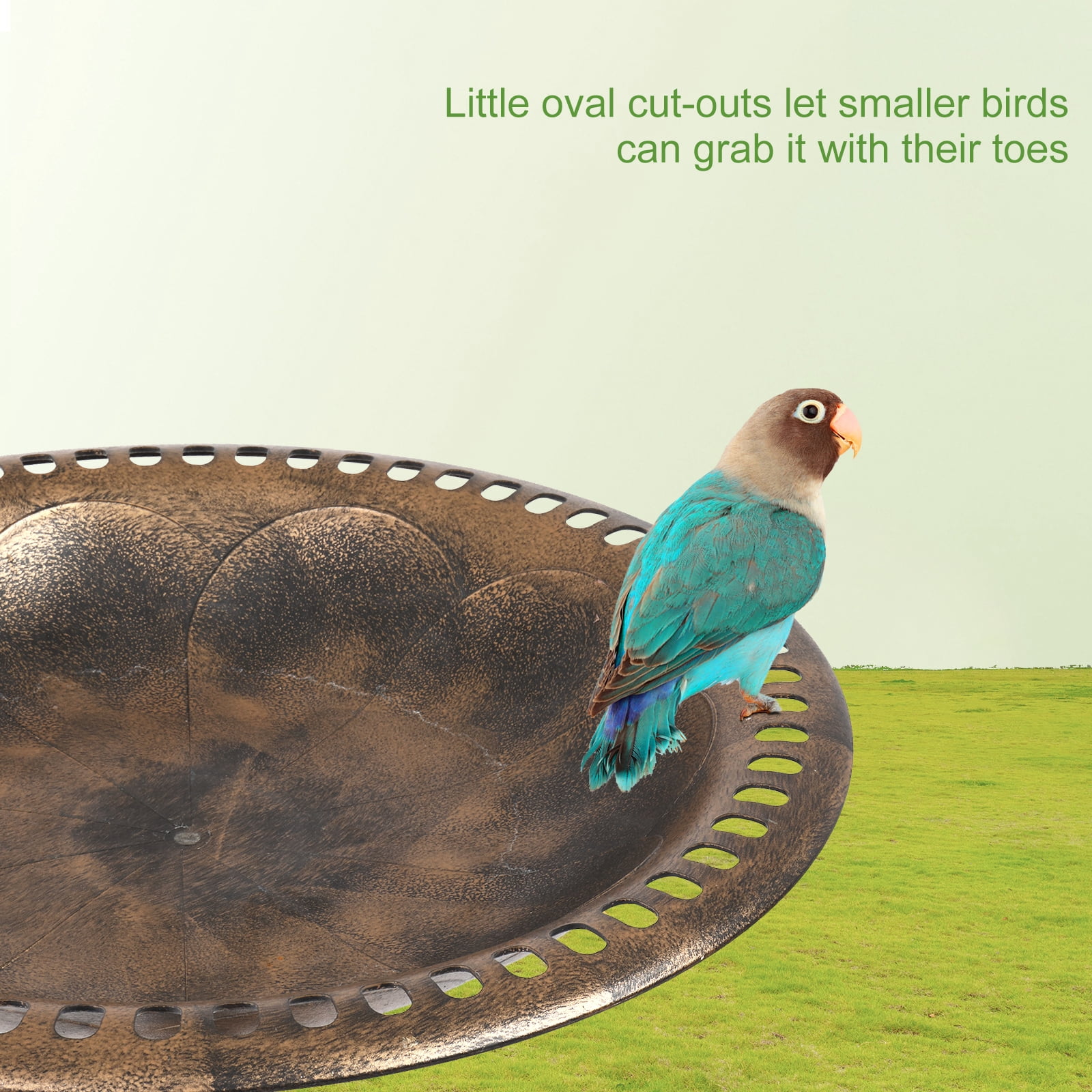 VINGLI Pedestal Bird Bath 28 Inch Antique Copper Resin Birdbaths Vintage Garden Decor for Outdoor Lightweight