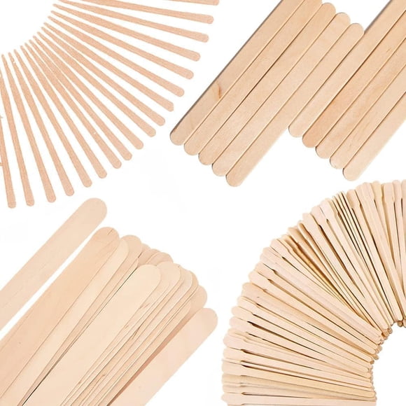 Mibly Palitos de madera para cera 200 piezas, tamaños surtidos