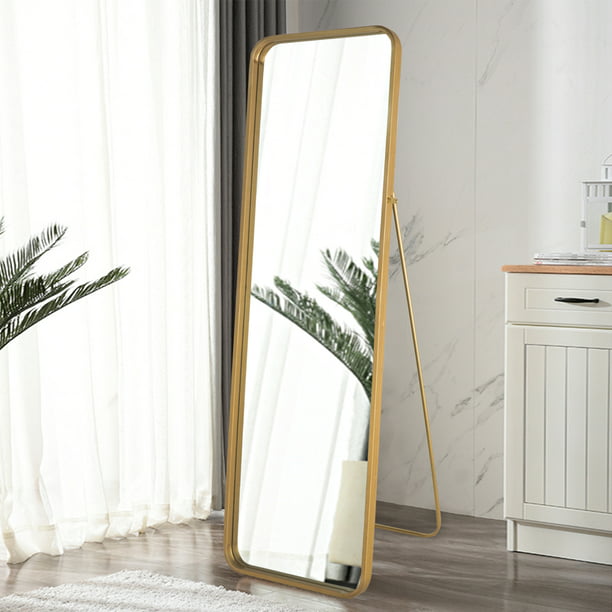 Piscis 64 5 Inch Full Length Mirror, Large Leaning Floor Mirror Gold