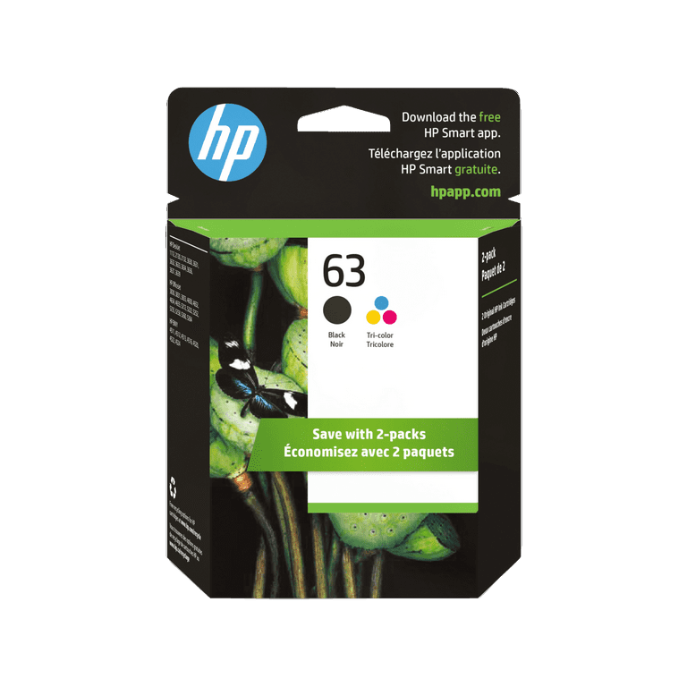 HP 63, (L0R46AN) 2-pack Black/Tri-Color Original Ink Cartridges HP 63, (L0R46AN) 2-pack Black/Tri-Color Original Ink Cartridges