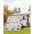 thumbnail image 4 of 4th of July RV Awning Sun Shade Screen 9'X7' Red Blue Mesh Sunscreen American White Stars Flag Retro Awning Shade Screen with Zipper UV Blocker Completed Kits Outdoor Canopy for RV Motorhome Camper, 4 of 7