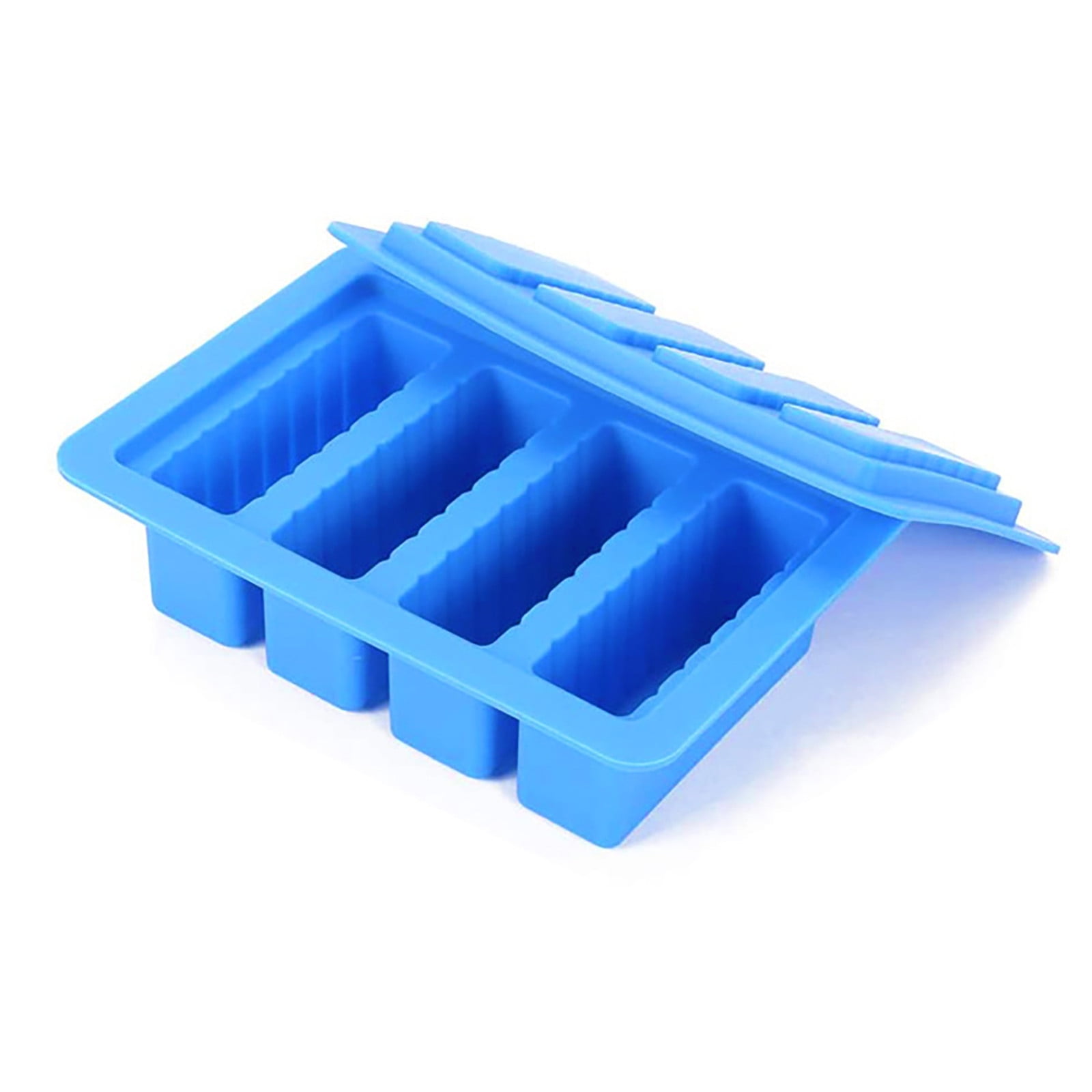 Blue Silicone Butter Mold Tray with Lid