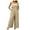 Khaki, variant on Women Baggy Overalls Formal Sleeveless iStrap Baggy Long Pants One Piece Jumpsuits Going Out Beach Summer Rompers M