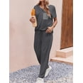 thumbnail image 5 of Ekouaer Pajama Sets for Women Short Sleeve Pjs Sets 2 Piece Loungewear Sleepwear with Long Joggers Pants, 5 of 6