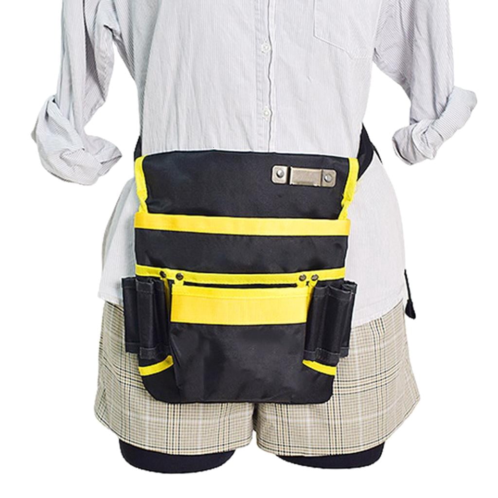 CEORPER Waterproof Canvas Tool Belt Pouch Multi Pockets Tool Waist Pack Bag for Electricians with Ergonomic Waist Belt Designs