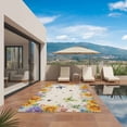 thumbnail image 2 of Watercolor Flowers Outdoor Rug 4x6 Ft, Non Slip Washable Area Rug, Spring Sunflowers Daisy Butterflies Beige Patio Rugs Carpet Runner, Large Floor Mat for Indoor/Outdoor Deck Porch Camping, 2 of 8
