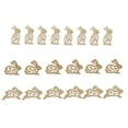 thumbnail image 2 of Becaristey 20 Pcs Ornements en Bois Creux Lapin Non Finis Pièces de Forme Style Bois A 1Ensemble, 2 of 6