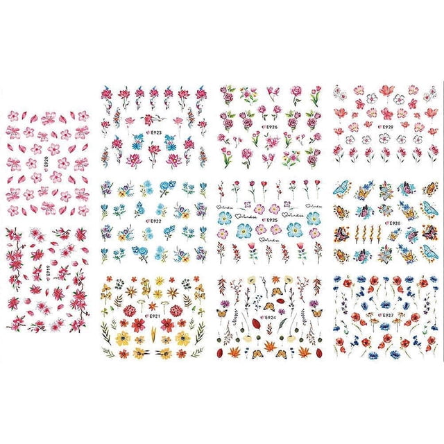 Nail Art Sticker Rose Flower Stickers for Nail Art 11Pcs Pack