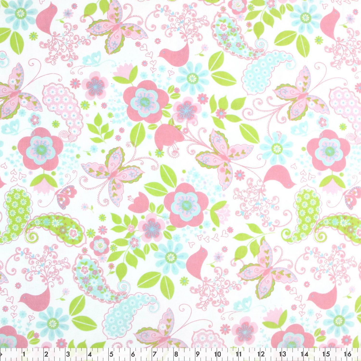 Fabric Creations Baby Girl Flannel Pre-Cut Pack, 4 x 1/2 yd