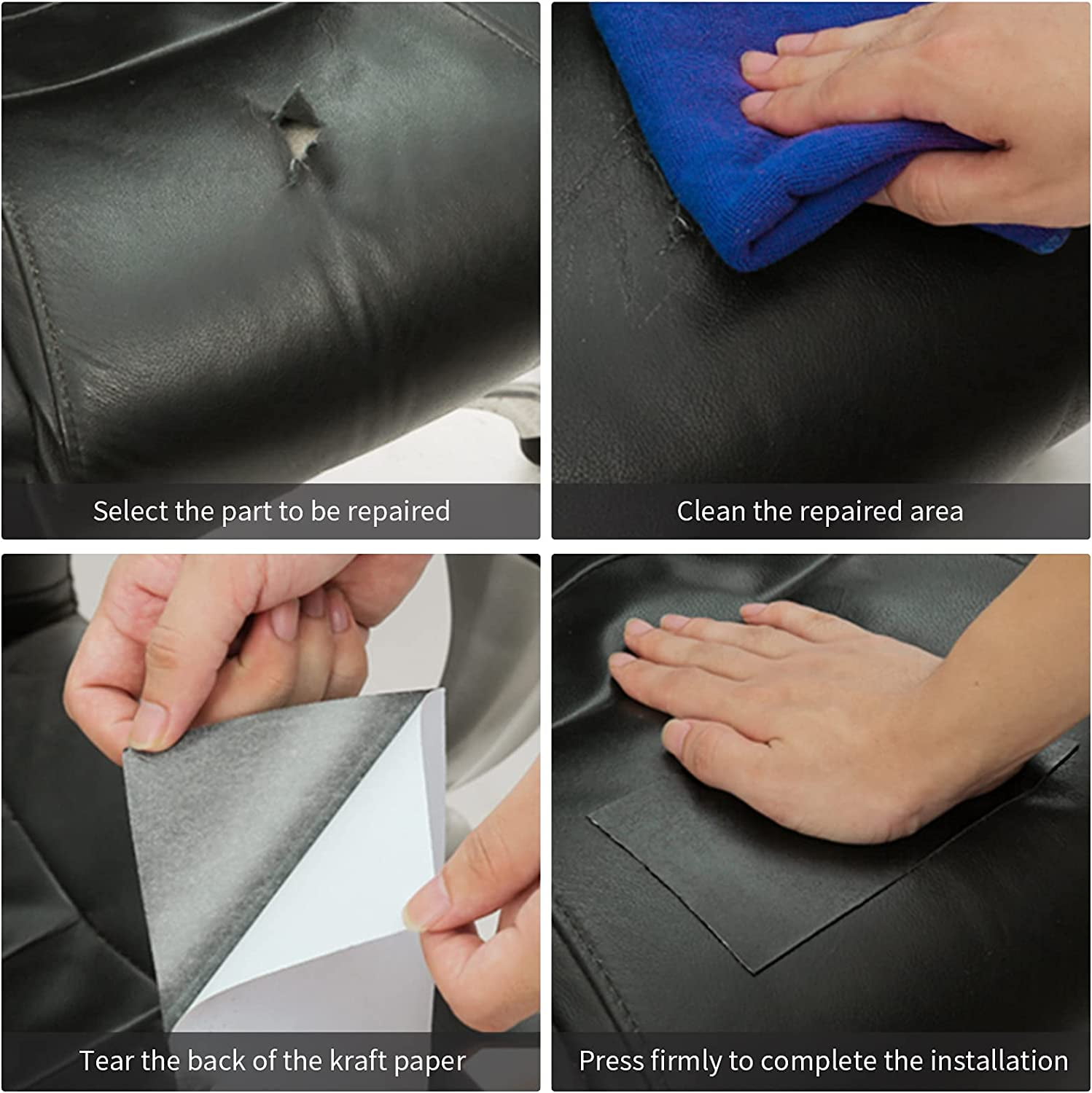 Self Adhesive Leather Repair Patch Tape 3x60 inch, Durable Self Adhesive Vinyl and Leather Repair Kit for Couches, Car Seat, Boat Seat, Sofa, Vinyl Upholstery, Chair, Interior - Ivory