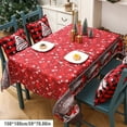 thumbnail image 5 of Christmas Tablecloth Table Cover for Rectangle Table, Washable Snowman Santa Claus Table Cloth Decorations for Xmas Winter Holiday Party Supplies (Red,659 x 70 Inch), 5 of 5