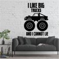 thumbnail image 3 of I Like Big Trucks I Cannot Lie Monster Truck Toy Car Wall Sticker Art Decal for Girls Boys Room Bedroom Nursery Kindergarten House Fun Home Decor Stickers Wall Art Vinyl Decoration Size (40x35 inch), 3 of 3