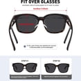 thumbnail image 2 of Women's Trendy Large Square Polarized Fit-over Sunglasses Tortoise Shell, 2 of 6
