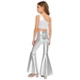 thumbnail image 2 of Sholeno Kids Girls Jazz Hip Hop Dance Outfits Sparkly Sequin Crop Top with Metallic Flared Pants Disco Party Wear Silver 8, 2 of 7