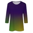 thumbnail image 6 of Feancey Deal of The Day Spring 3/4 Sleeve Tunic Tops for Women 2025 Trendy 3D Mask Graphic Crewneck T-Shirts Carnival Themed Party Blouse Novelty Parade Pullover Purple L, 6 of 6