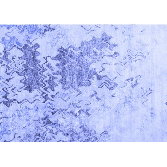 Ahgly Company Indoor Rectangle Solid Blue Modern Area Rugs, 2' x 4'