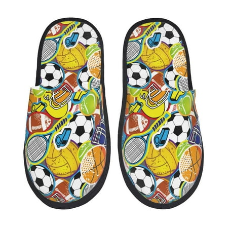Balery Various Balls Slient Indoor Furry Fleece Comfort House Shoes Soft Non-Slip Home Shoes Cotton slippers House Slippers-- Medium