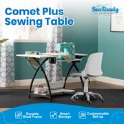Sew Ready Comet Sewing Table Folding Top Adjustable Platfomr Black/White