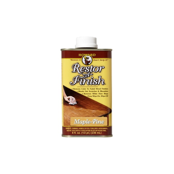 HOWARD - Restor A Finish - Restaurador de Acabados de Madera y también Elimina Rayones o Imperfecciones en su Madera - Color Pino-Maple 8 oz (236 ml)