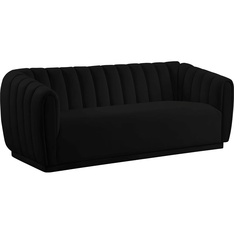 Meridian Furniture Dixie Black Velvet Sofa - Walmart.com