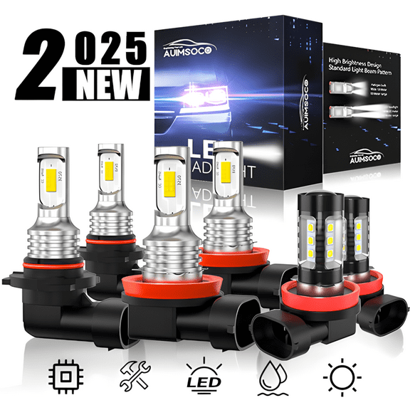 For Toyota Highlander 2014-2019 Led Headlight Hi/Lo Beam   Fog Light Bulb Kit Halogen Replacement Canbus Ready