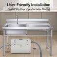 thumbnail image 4 of Kojooin Commercial Stainless Steel Grease Trap with Top Inlet and Filter Cleaning Brush for Kitchen Use, 4 of 7