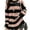 A, variant on Women Gothic Loose Pullover Jumper Top Cable Knitted Striped Long Sleeve Irregular Ripped Hole Sweater Dress